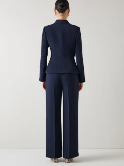 LK Bennett Blue Audrey Spring Peplum Waisted Jacket