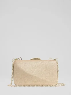 LK Bennett Metallic Charlotte Glitter Old Box Clutch Bag