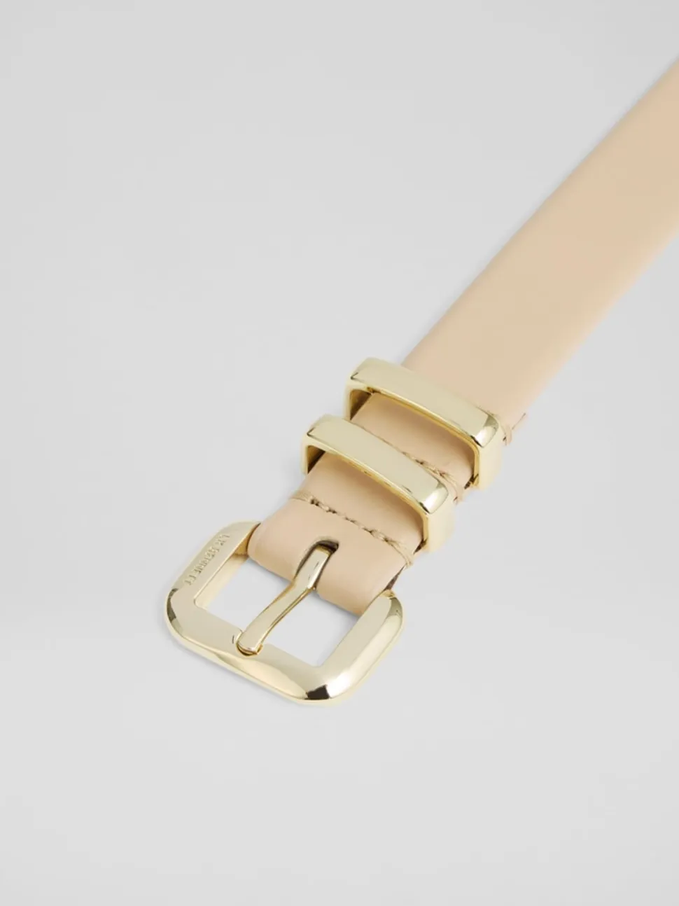 LK Bennett Natural Jodie Leather Oloid Buckle Belt