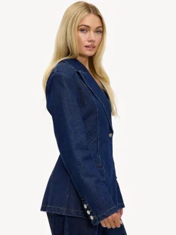 LOAVIES Blue Just Say You Love Me Denim Blazer