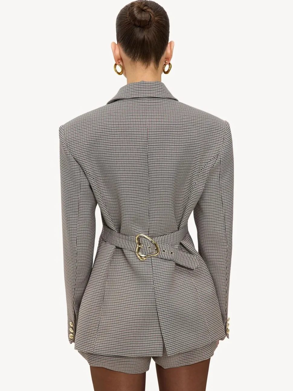 LOAVIES Grey Hug In A Stitch Houndstooth Tailored Blazer