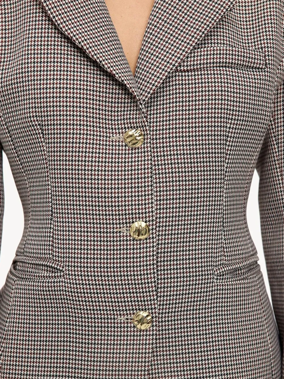 LOAVIES Grey Hug In A Stitch Houndstooth Tailored Blazer