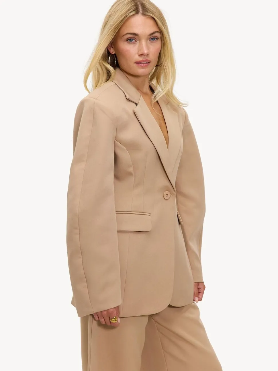 LOAVIES Statement Shoulder Talk To Me Brown Blazer