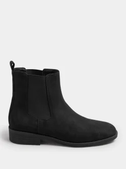 Long Tall Sally Black Ankle Chelsea Micro Boots