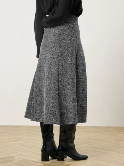 Long Tall Sally Black Boucle A Line Midaxi Skirt