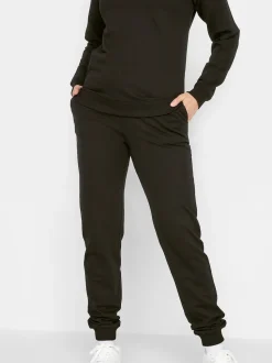 Long Tall Sally Black Cuffed Drawstring Joggers