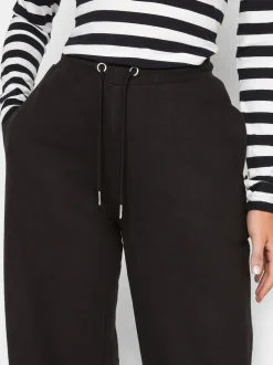 Long Tall Sally Black Dark Wide Leg Joggers