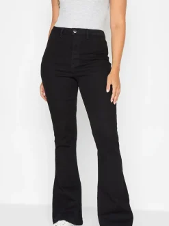 Long Tall Sally Black Denim Flared Jeans