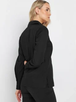 Long Tall Sally Black Fitted 100% Cotton Shirt