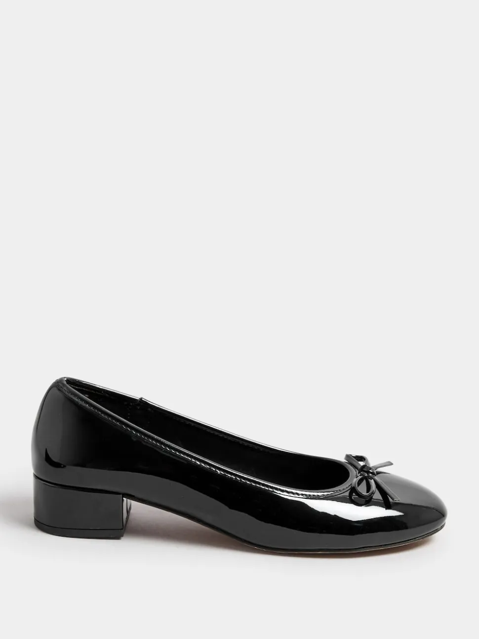 Long Tall Sally Black Heeled Ballet Patent shoes
