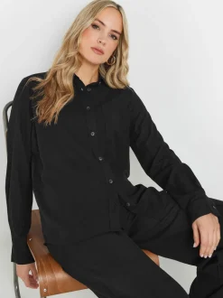 Long Tall Sally Black Long Sleeve Containing Shirt