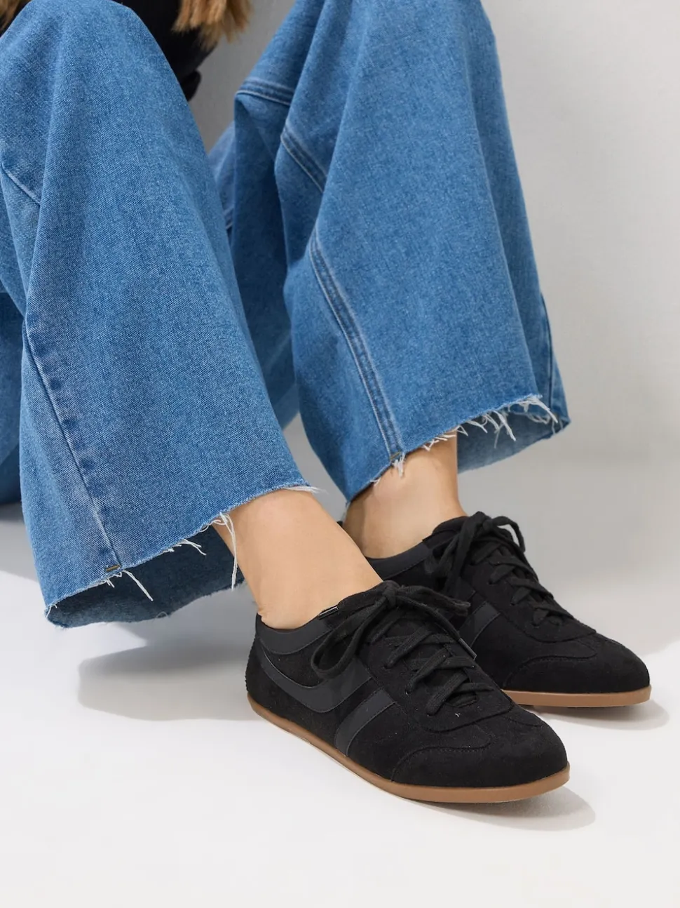 Long Tall Sally Black Low Profile Trainers