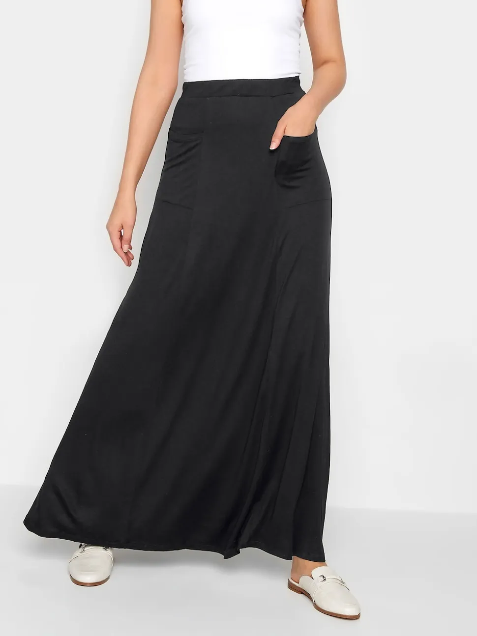 Long Tall Sally Black Maxi Fit And Flare Skirt