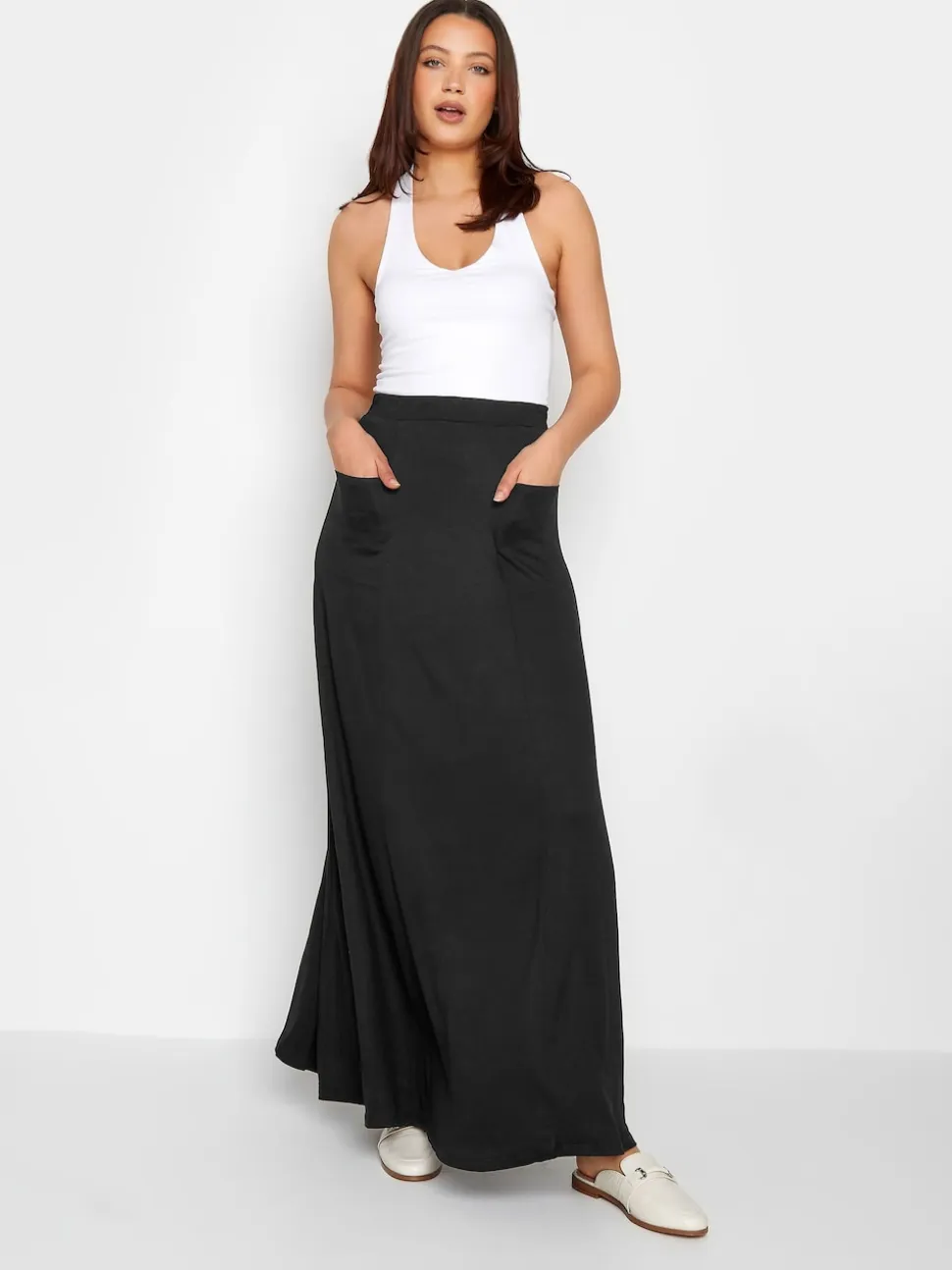Long Tall Sally Black Maxi Fit And Flare Skirt