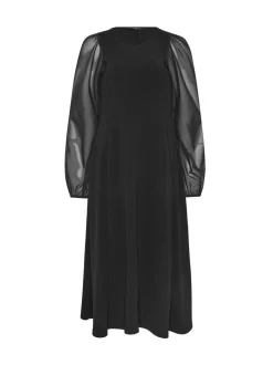 Long Tall Sally Black Mesh Sleeve Corset Midi Dress