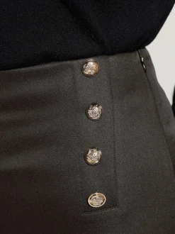 Long Tall Sally Black Military Button Trousers
