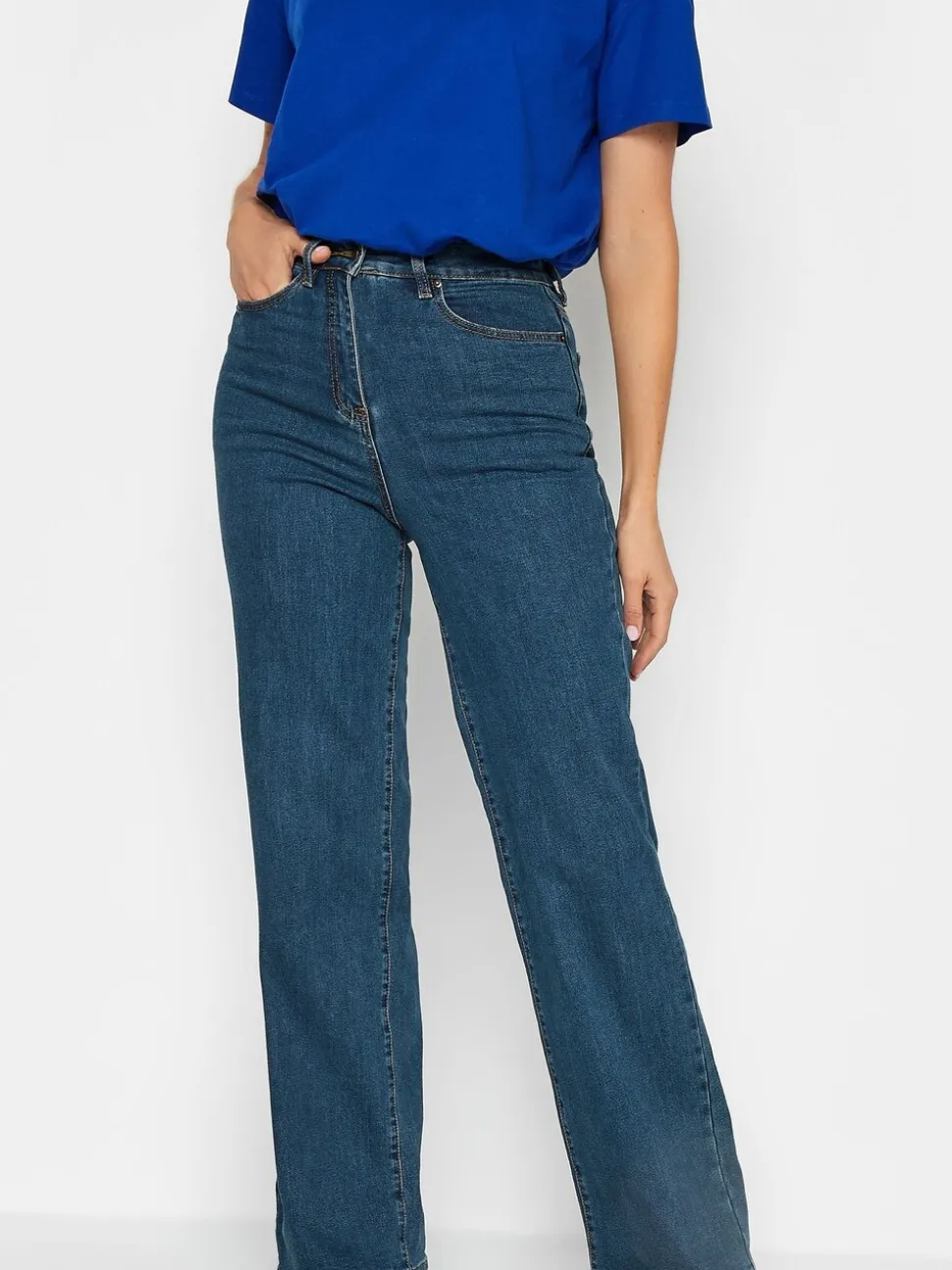 Long Tall Sally Blue Bea Wide Leg Jeans