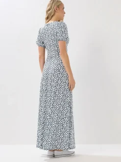Long Tall Sally Blue Ditsy Wrap Maxi Dress