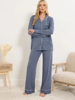 Long Tall Sally Blue Long Sleeve Pyjamas Set