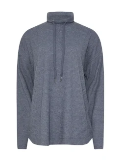 Long Tall Sally Blue Marl Waffle Cowl Neck Lounge Top
