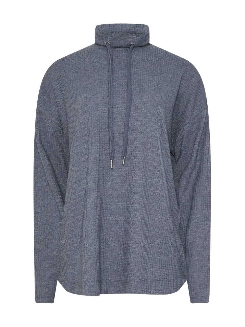 Long Tall Sally Blue Marl Waffle Cowl Neck Lounge Top