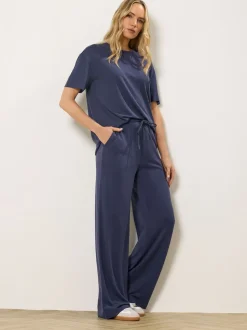Long Tall Sally Blue Premium Wide Leg Joggers