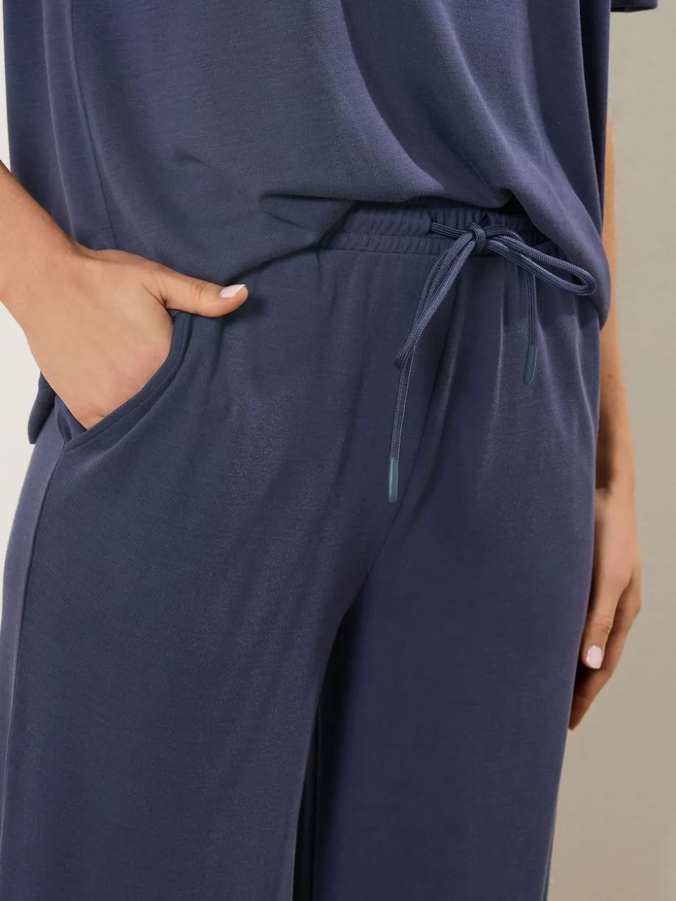 Long Tall Sally Blue Premium Wide Leg Joggers