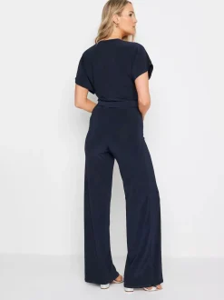 Long Tall Sally Blue V-Neck Wrap Jumpsuit