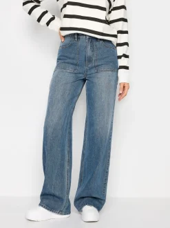 Long Tall Sally Blue Wide Leg 100% Cotton Jeans