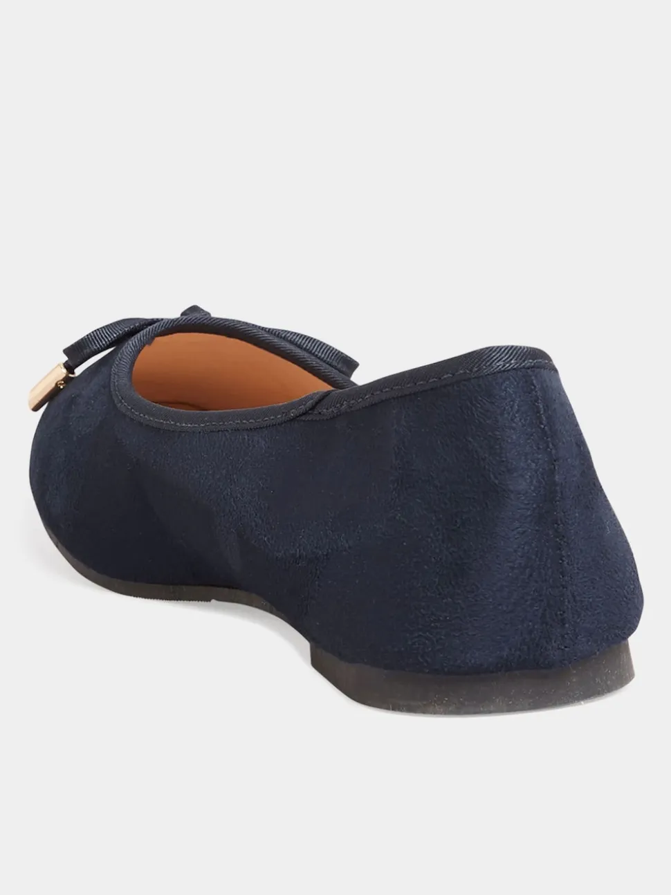 Long Tall Sally Blue Wide-Fit Ballerina Faux Suedette Pumps