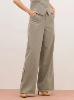 Long Tall Sally Brown Herringbone Trousers
