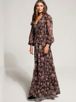 Long Tall Sally Brown Paisley Georgette Maxi Dress