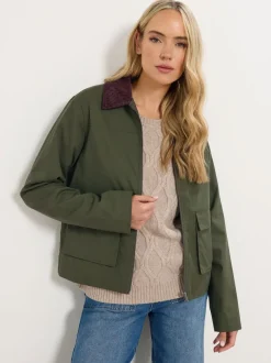 Long Tall Sally Green Cord Collar Barn Jacket