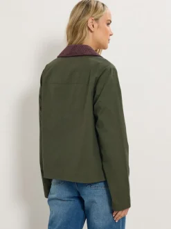 Long Tall Sally Green Cord Collar Barn Jacket