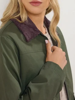 Long Tall Sally Green Cord Collar Barn Jacket
