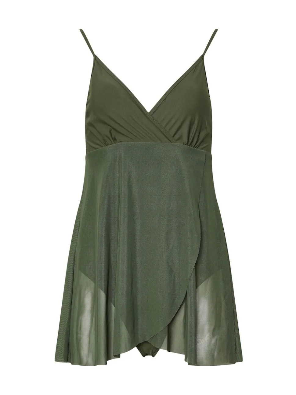 Long Tall Sally Green Mesh Skirted Swimsuit