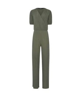 Long Tall Sally Green Ribbed Wrap Jumpsuit