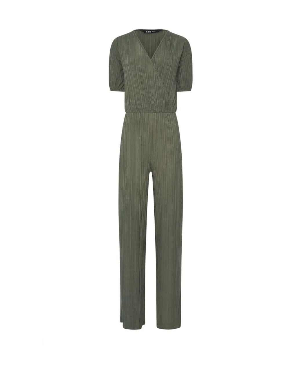 Long Tall Sally Green Ribbed Wrap Jumpsuit
