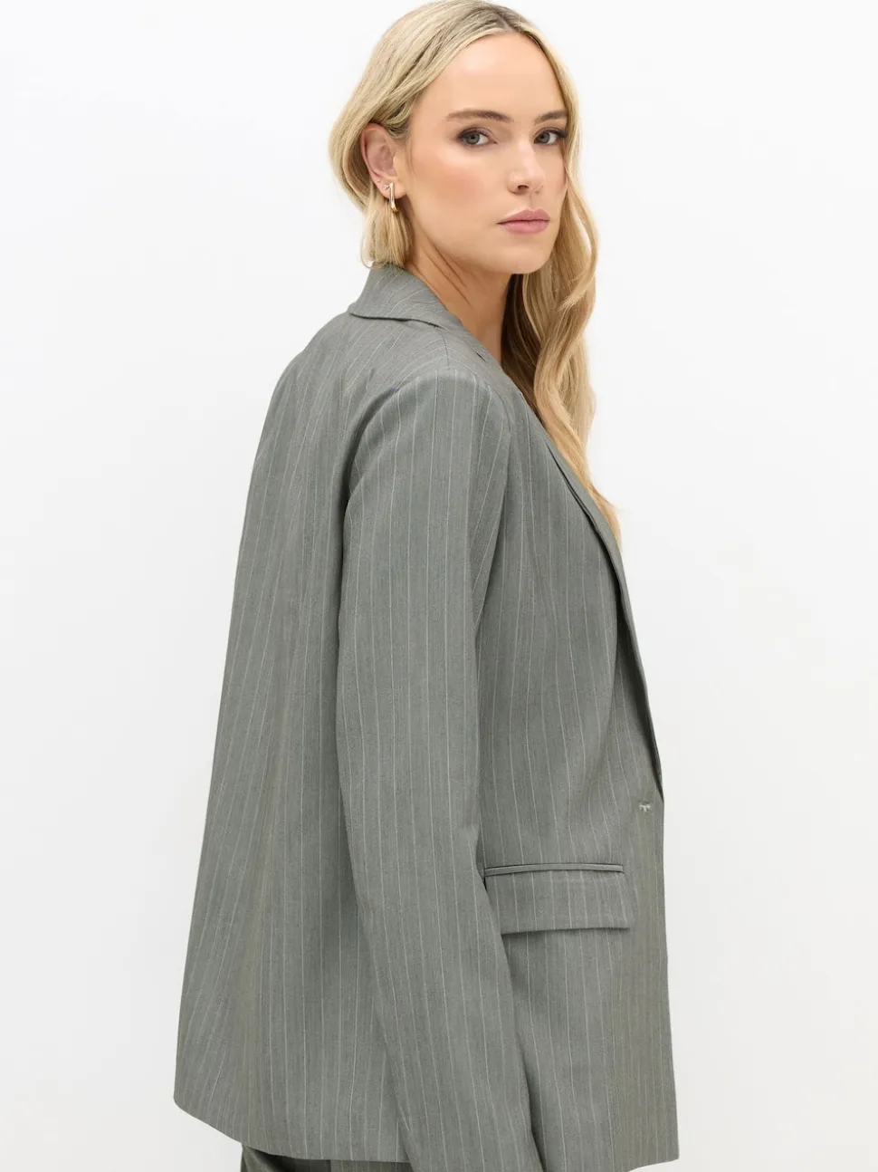 Long Tall Sally Grey Pinstripe Blazer
