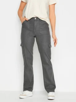 Long Tall Sally Grey Straight Leg 100% Cotton Jeans