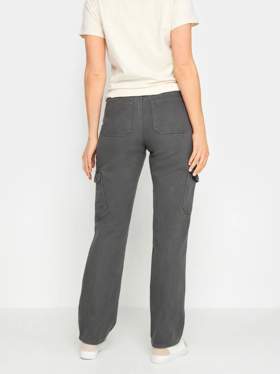 Long Tall Sally Grey Straight Leg 100% Cotton Jeans
