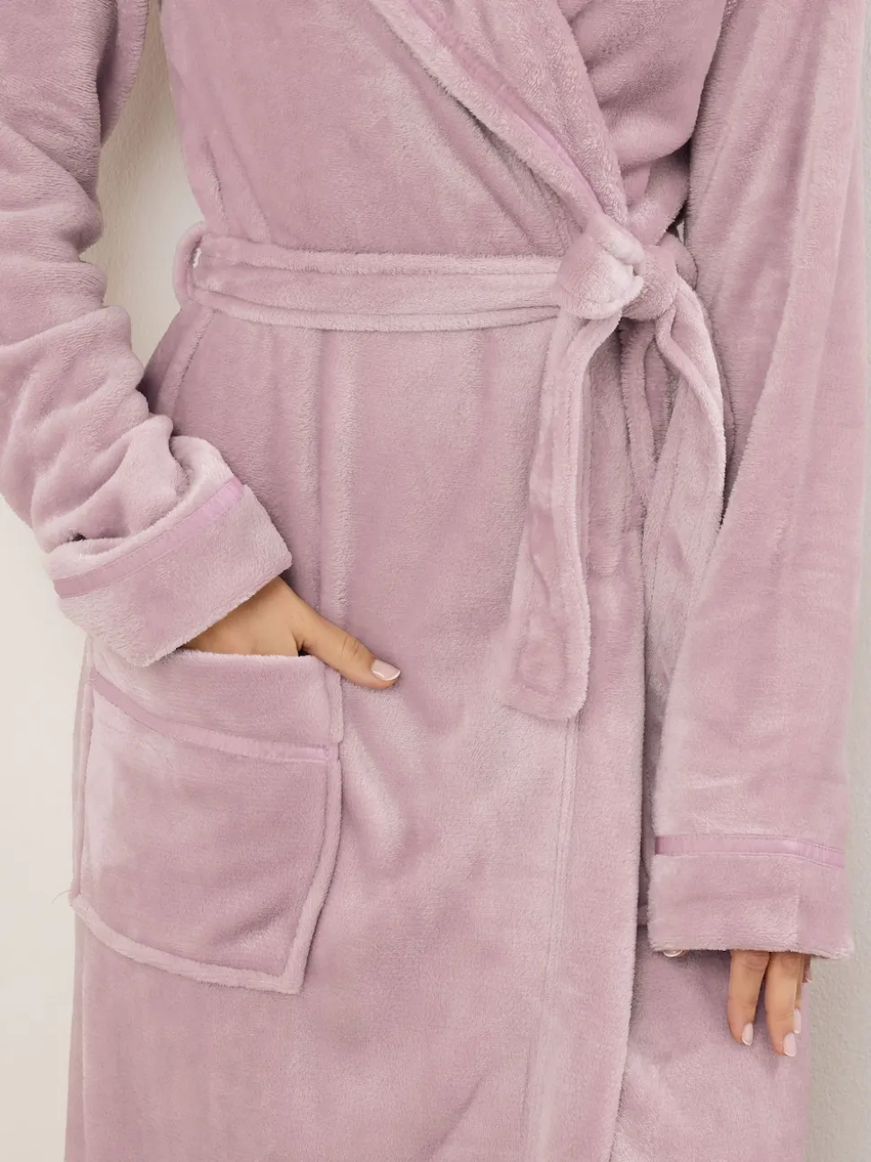 Long Tall Sally Pink Ribbon Shawl Maxi Robe