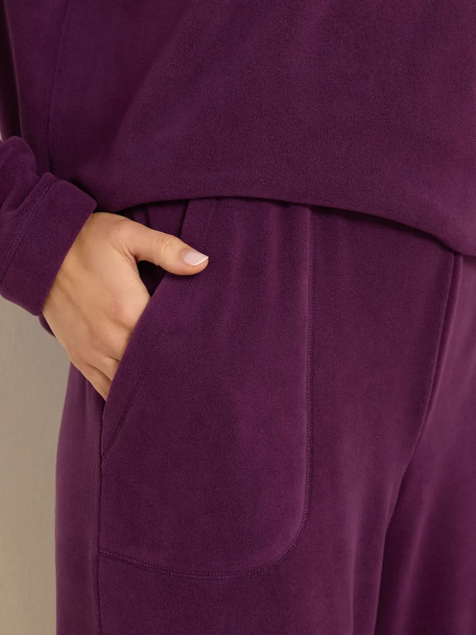 Long Tall Sally Purple Microfleece Joggers