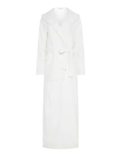 Long Tall Sally White Cotton Touch Hooded Maxi Robe