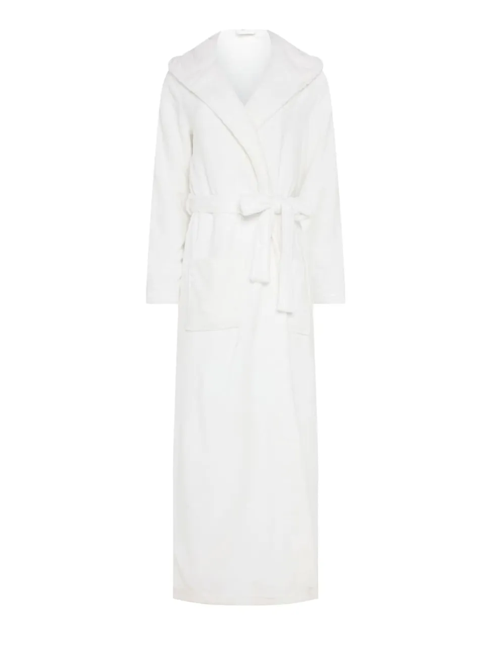 Long Tall Sally White Cotton Touch Hooded Maxi Robe