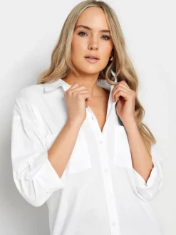 Long Tall Sally White Oversized 100% Cotton Shirt