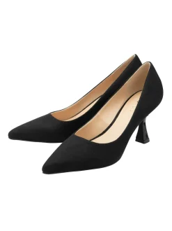 Lotus Black Heeled Shoes