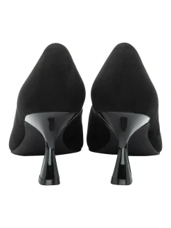 Lotus Black Heeled Shoes