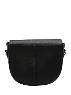 Lotus Black Leather Saddle Bag