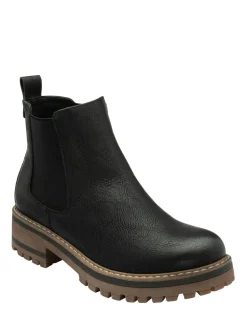 Lotus Black Wide Fit Casual Ankle Boots